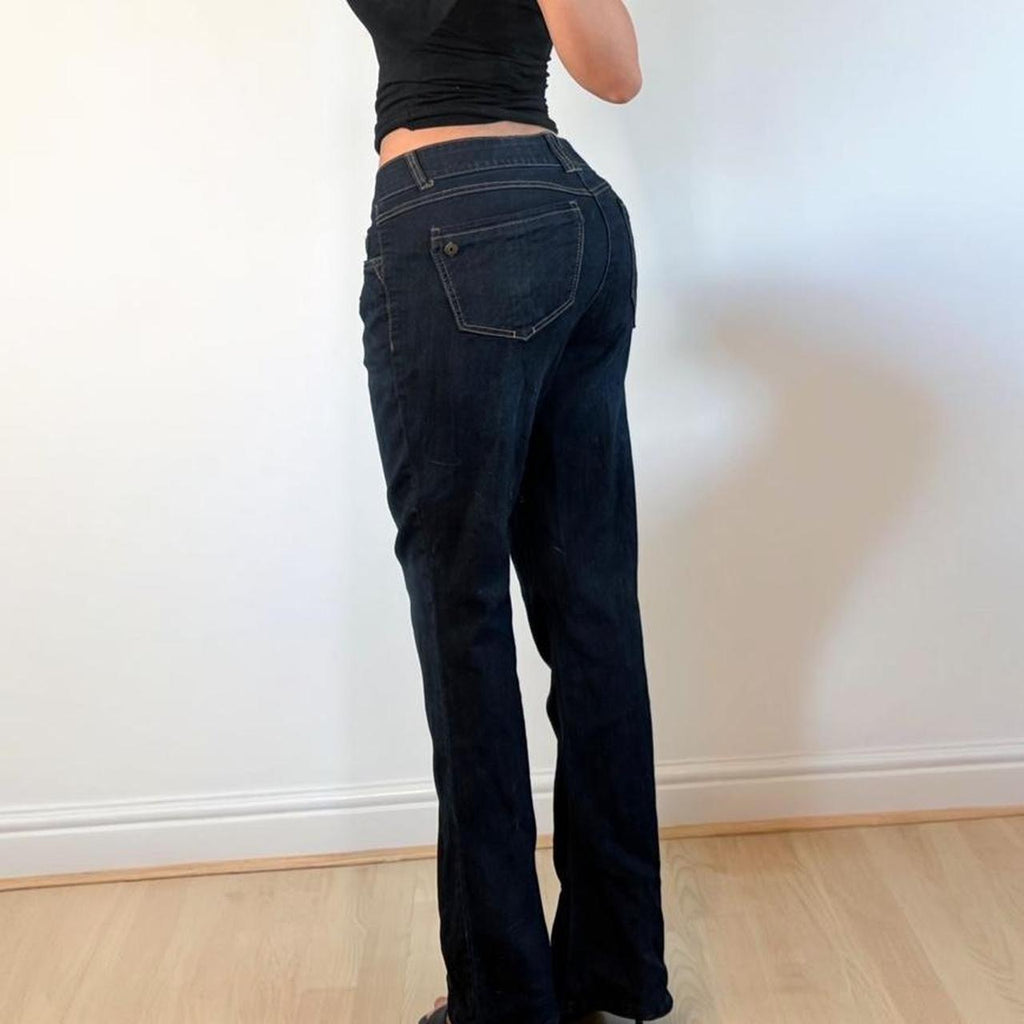 Navy blue denim jeans