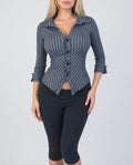 Vintage grey striped shirt