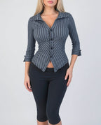 Vintage grey striped shirt