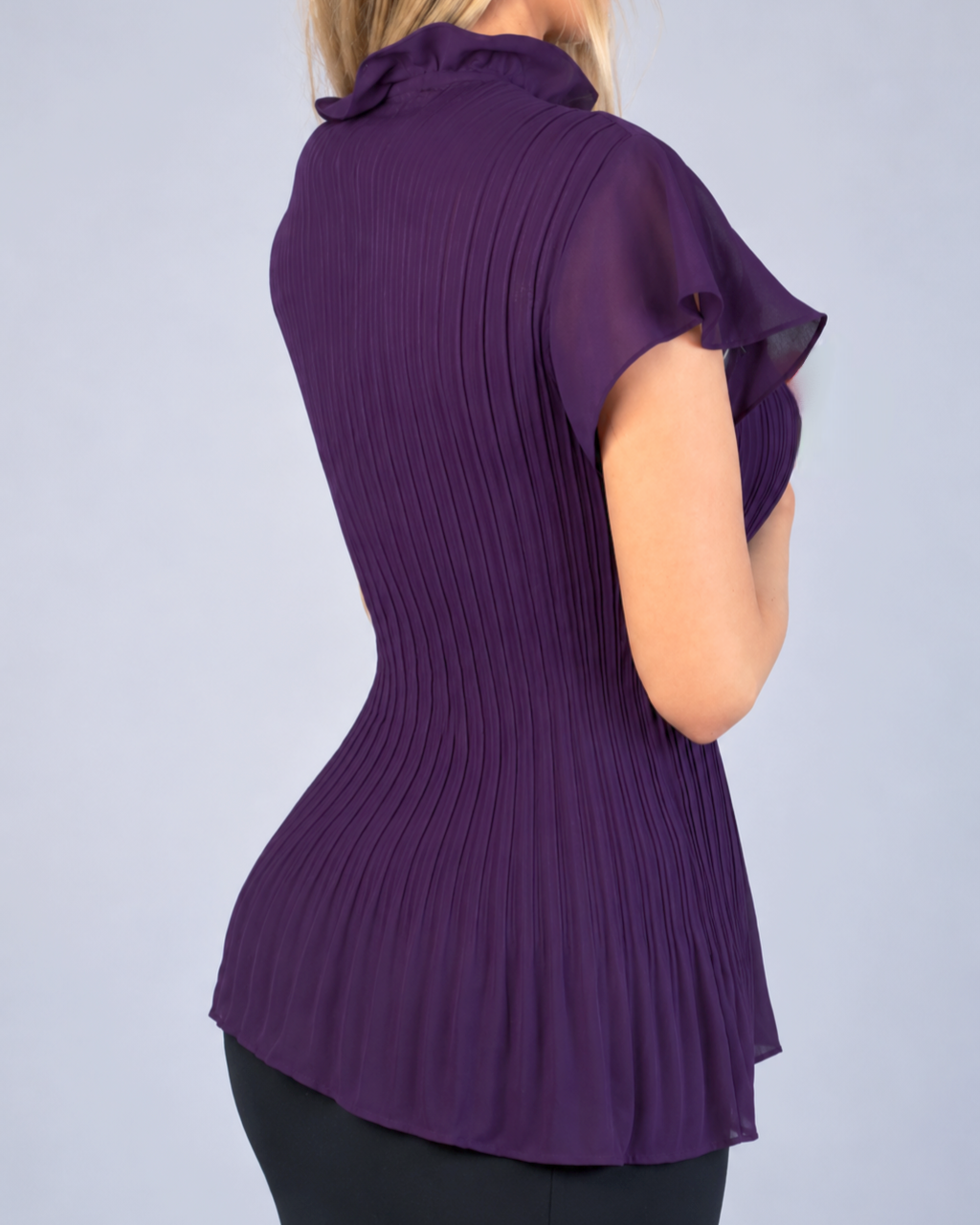 Vintage purple ruffle blouse