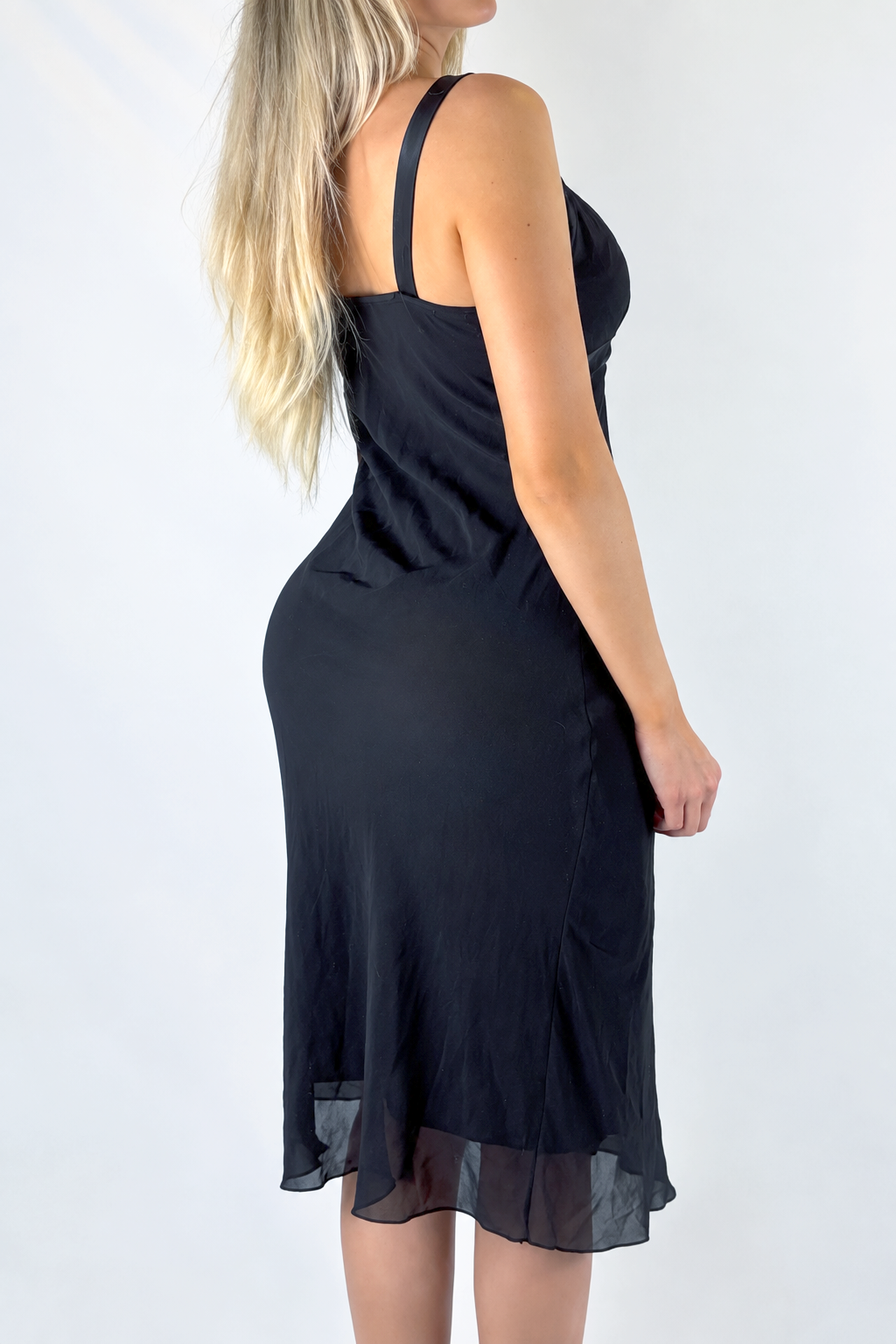 Vintage black midi dress