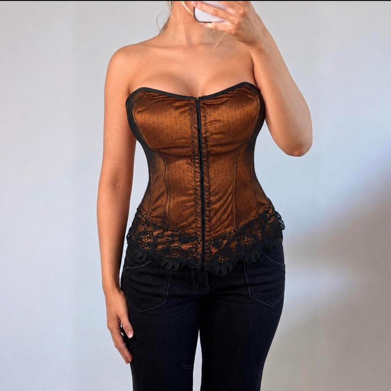 VINTAGE orange corset top