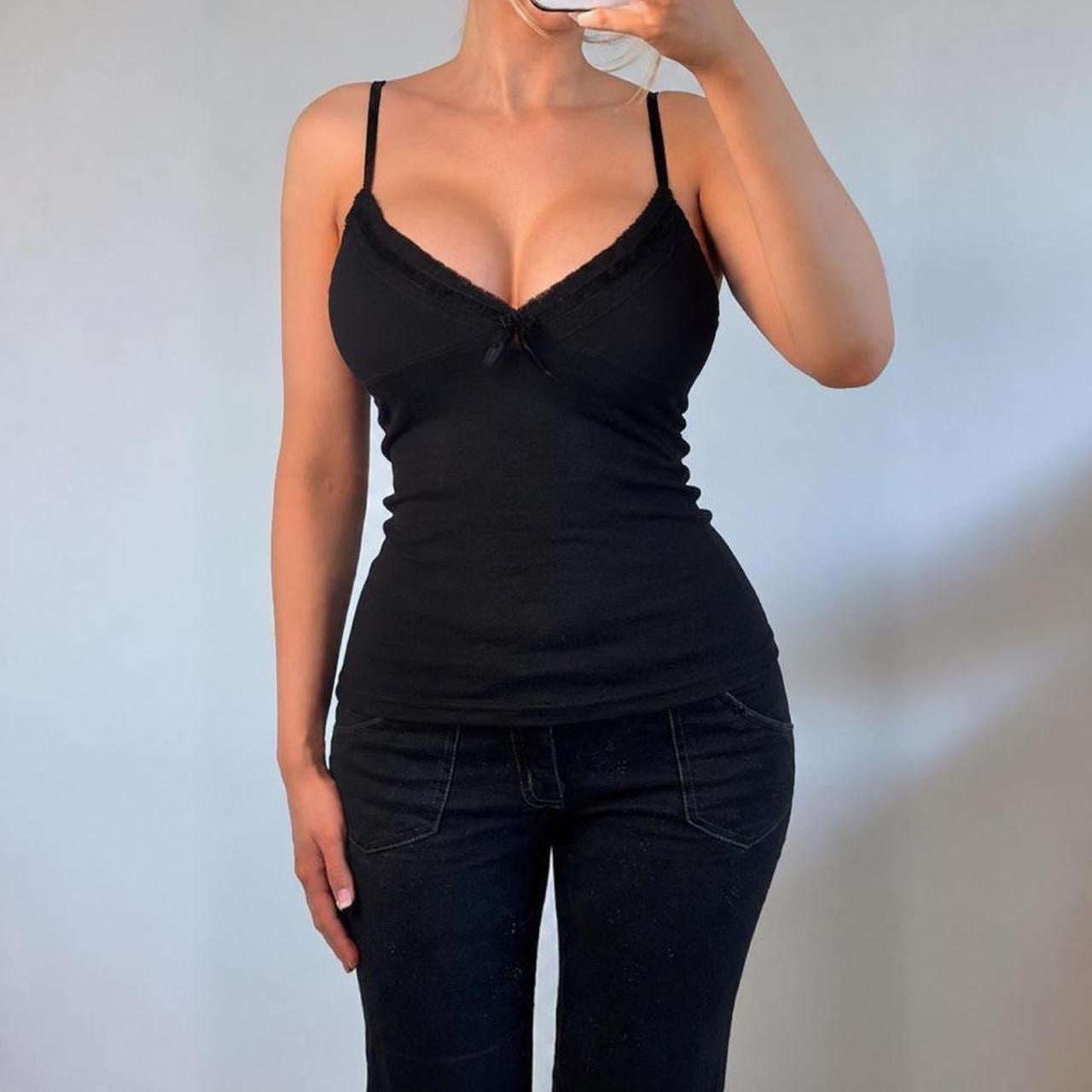 VINTAGE black  cami vest top
