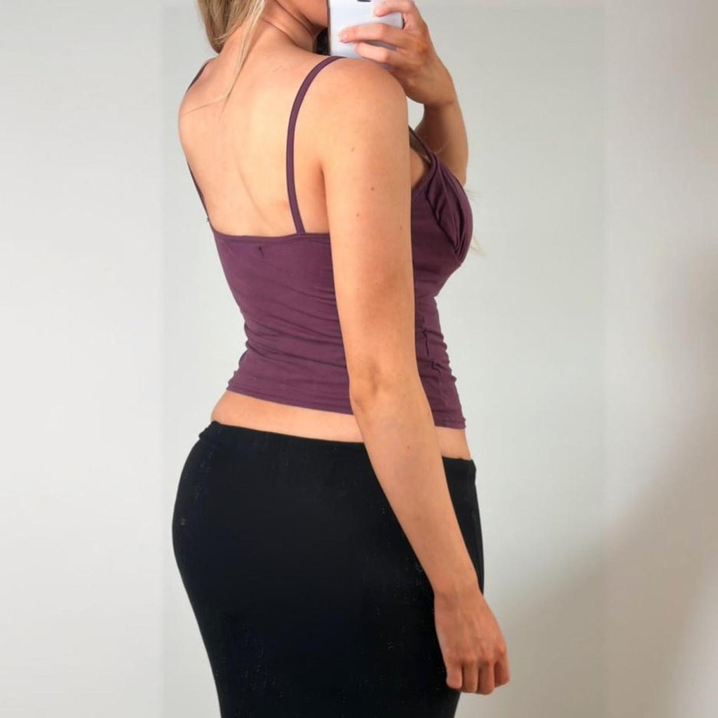 Purple ruched cami top