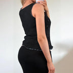 VINTAGE Black sequin beaded tank top