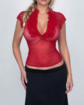 Vintage red blouse top