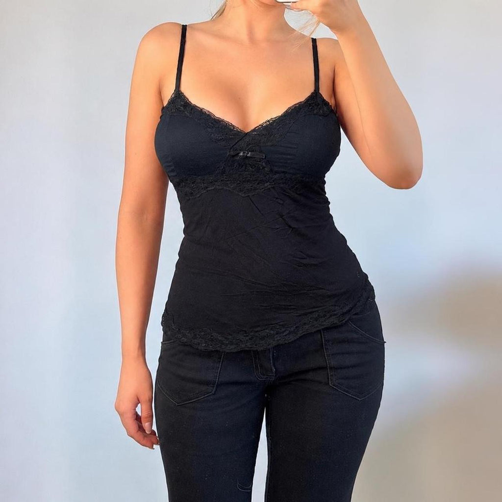VINTAGE black lace cami