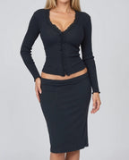 Vintage ribbed cardigan top