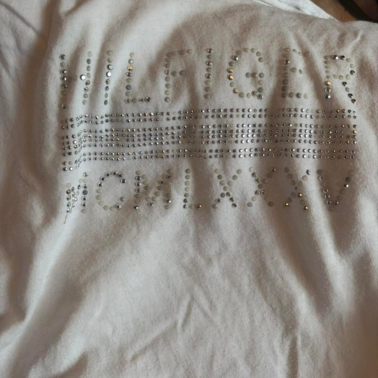 VINTAGE TOMMY HILFIGER White short sleeve logo baby tee top