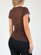 Vintage Brown lace blouse top