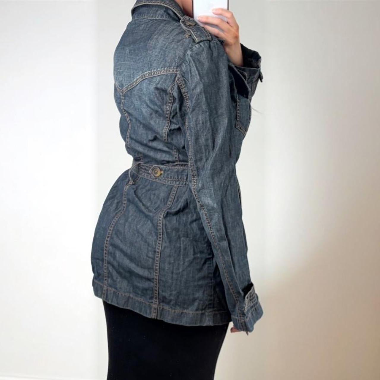 Blue denim trench coat