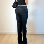 Navy blue denim jeans