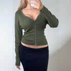 VINTAGE green knit cardigan top