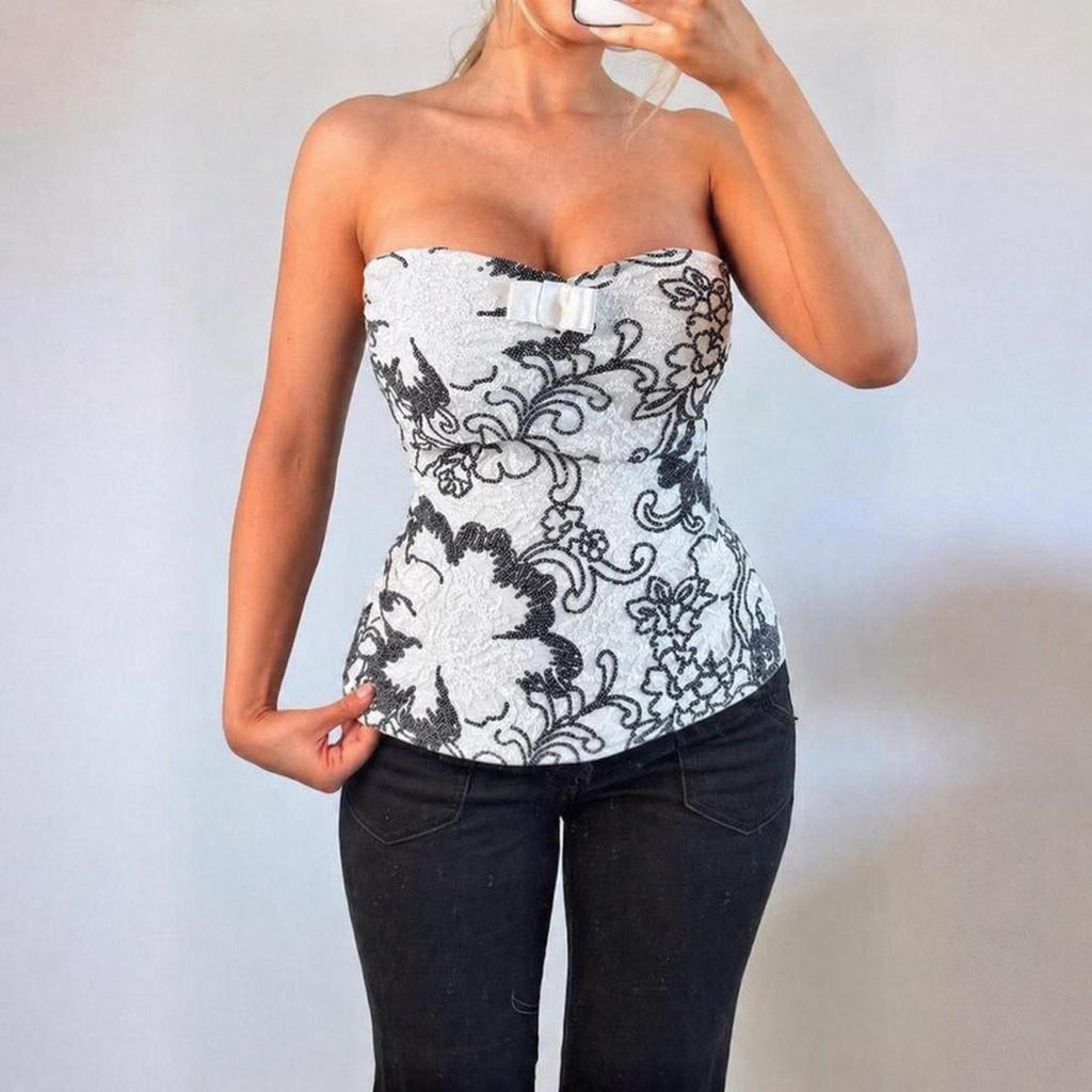 VINTAGE White strapless corset top