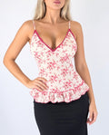 Vintage white floral cami top