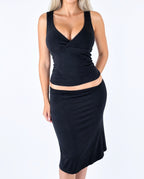 Vintage Black Wrap Cami Top