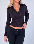 Vintage black pinstripe shirt top long sleeves