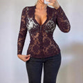 VINTAGE Purple lace hook & eye blouse top