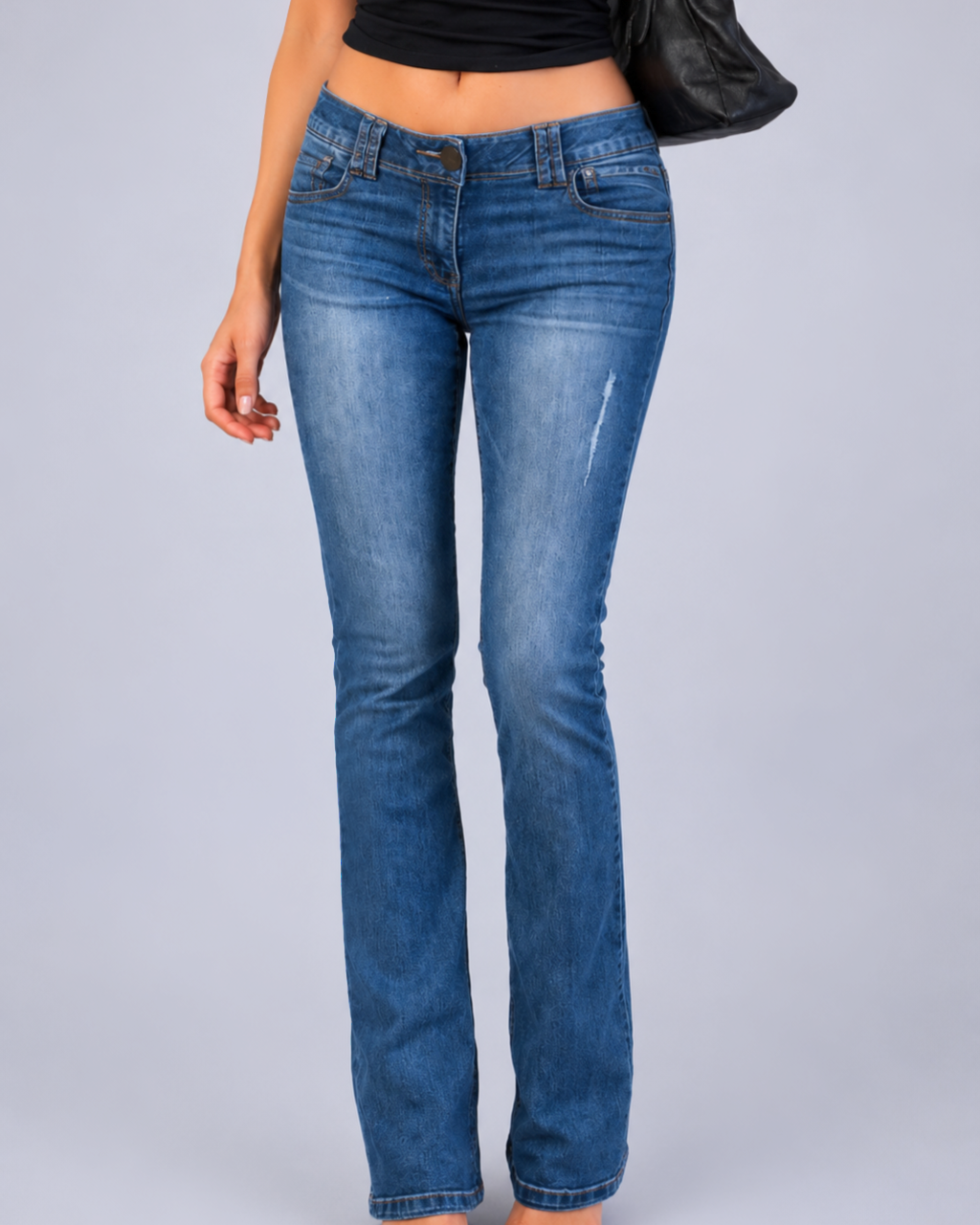 Vintage blue low rise flared jeans