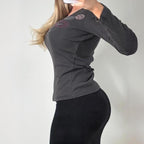 VINTAGE grey long sleeve patterned top
