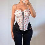 VINTAGE White floral corset top