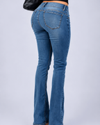 Vintage blue low rise flared jeans