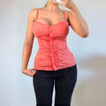 Coral corset cami top