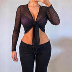 Sheer cardigan top
