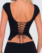 ARIADNE BLACK CORSET TOP