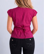 Vintage pink striped blouse top