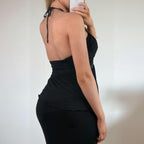 VINTAGE black halterneck top