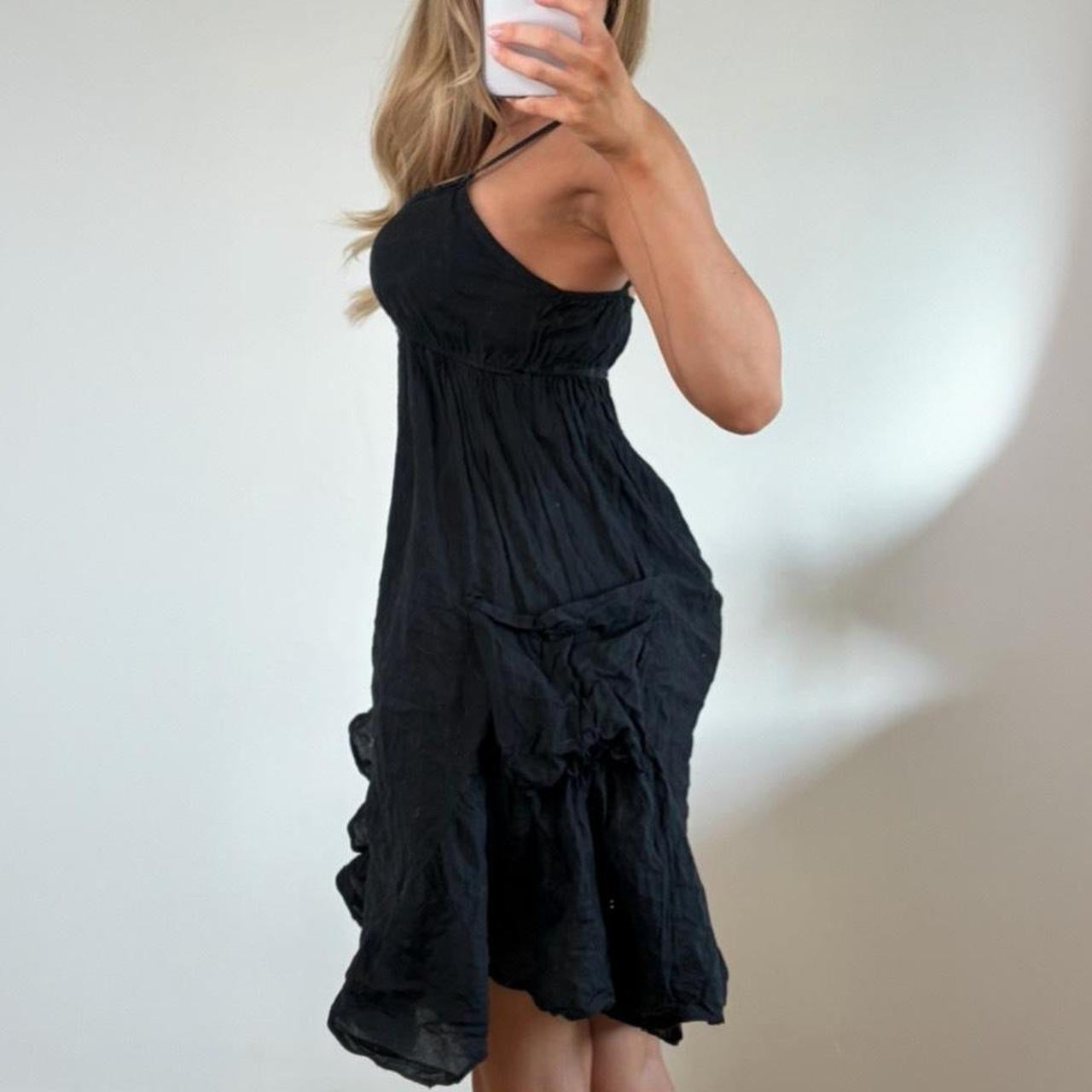 VINTAGE Black smock mini dress