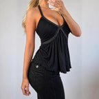 VINTAGE black halterneck top