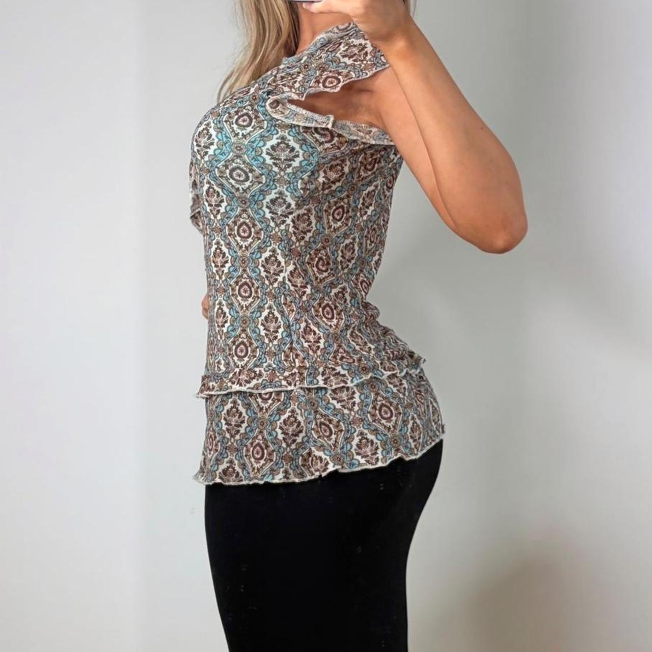 DKNY blue blouse top
