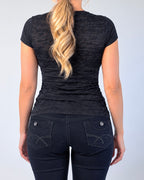 Vintage Punkyfish black sequin baby tee