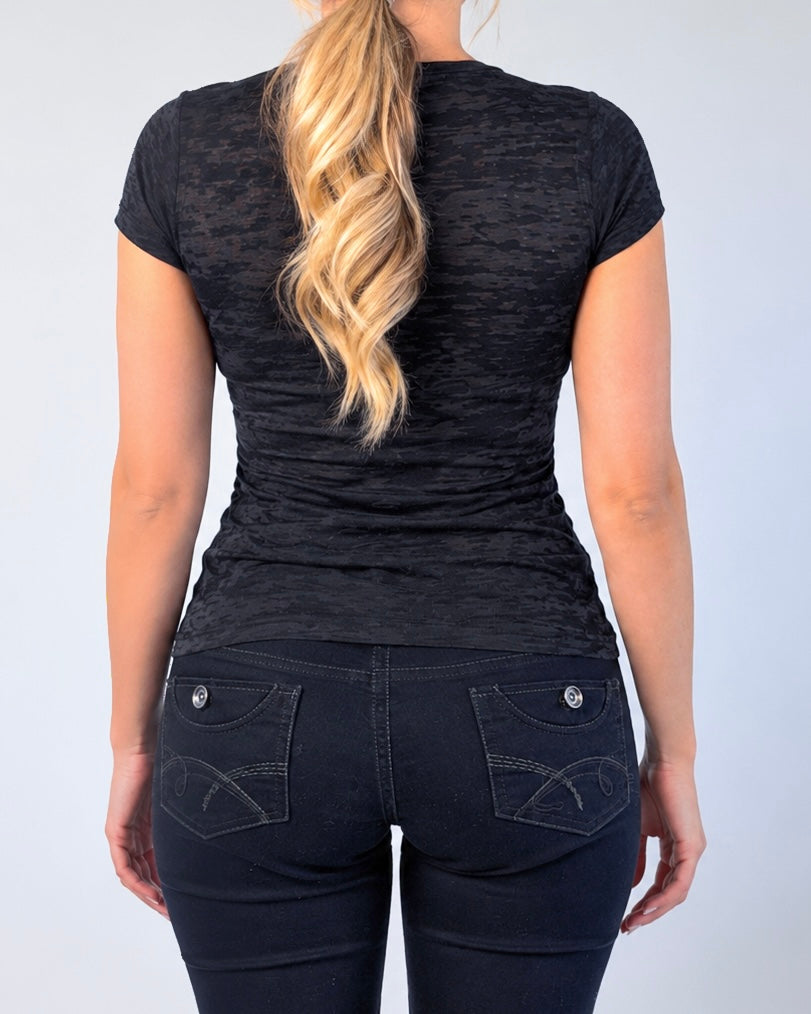 Vintage Punkyfish black sequin baby tee