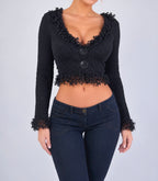 Vintage black knit cardigan