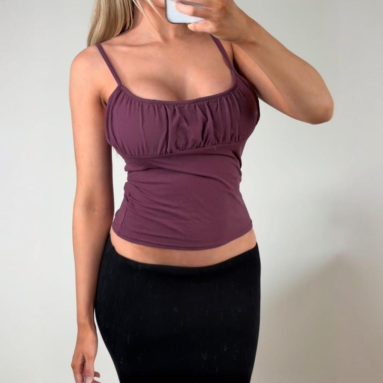 Purple ruched cami top