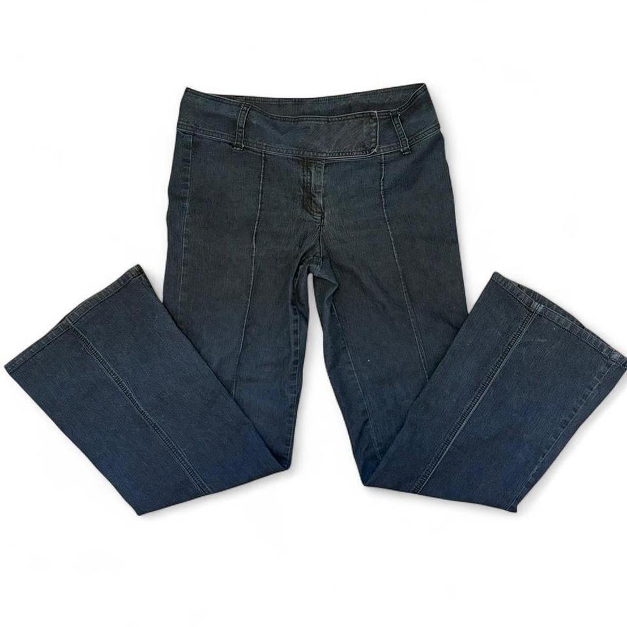 VINTAGE grey mid rise flared jeans