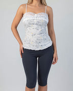 Vintage white cotton vest top