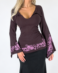 Vintage brown flared tie top