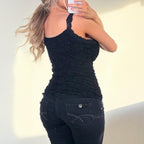 VINTAGE black lace cami top