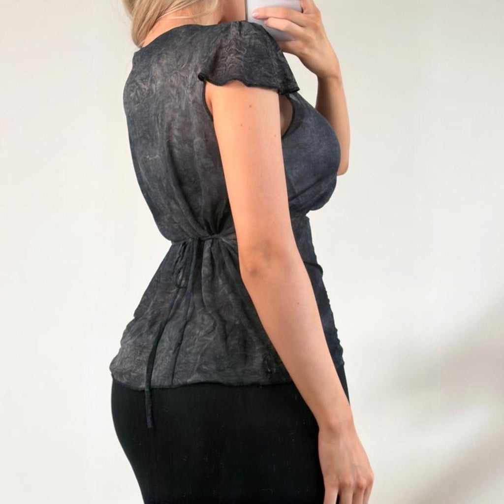 Grey tie top