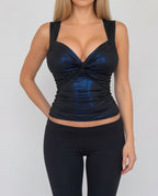Vintage blue twist top