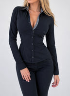 Vintage black pinstripe shirt