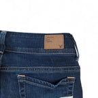 Blue low rise flared denim jeans