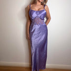 VINTAGE Purple satin slip gown maxi dress