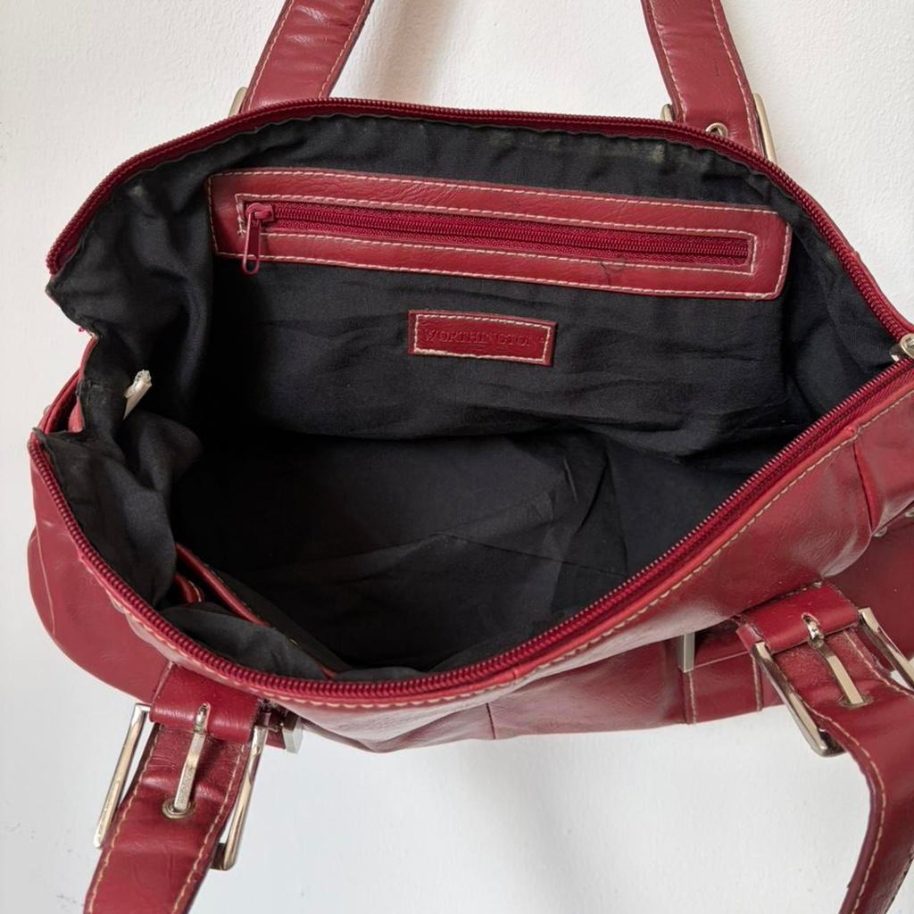 Worthington burgundy red faux leather handbag