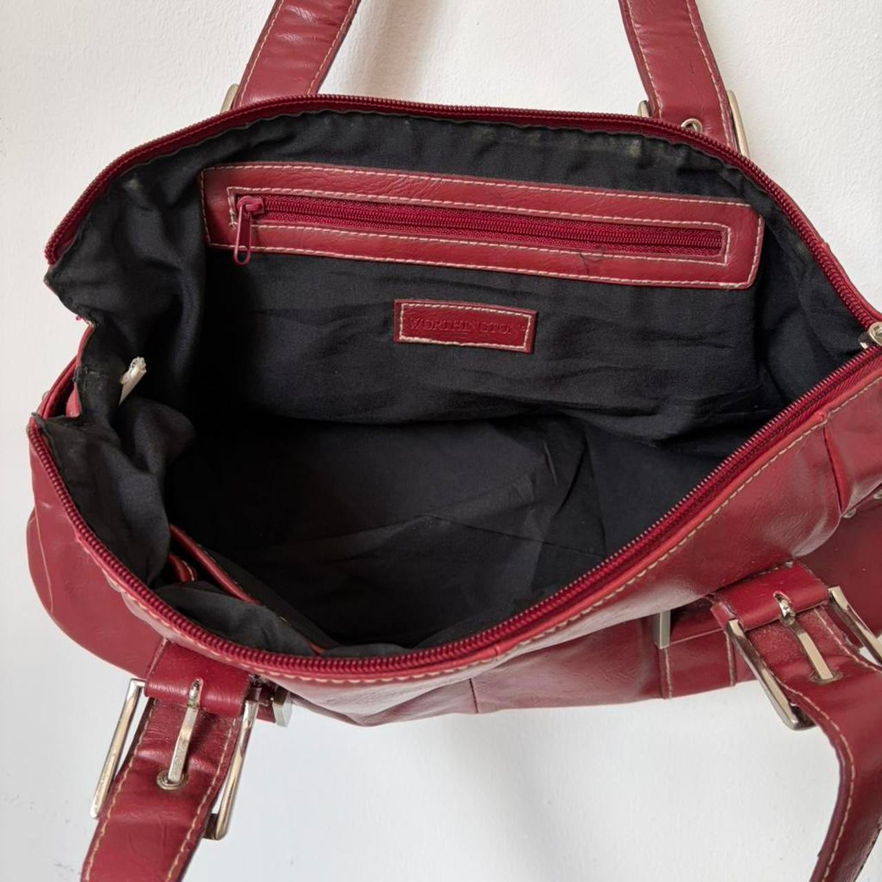 Worthington burgundy red faux leather handbag