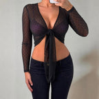 Sheer cardigan top